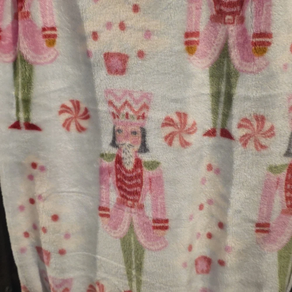 Pink Nutcracker Holiday Blanket-NWT